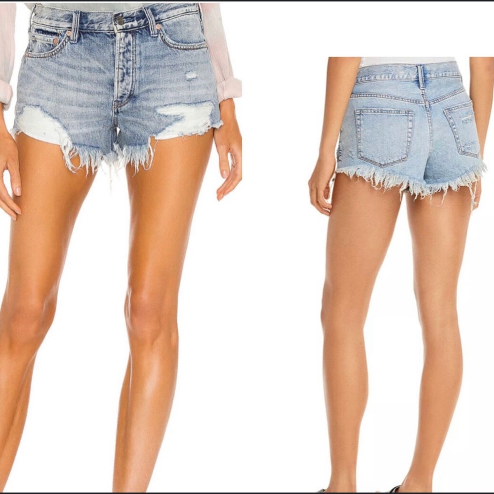 WE THE FREE PEOPLE Loving Good Vibrations denim cut off shorts 29
